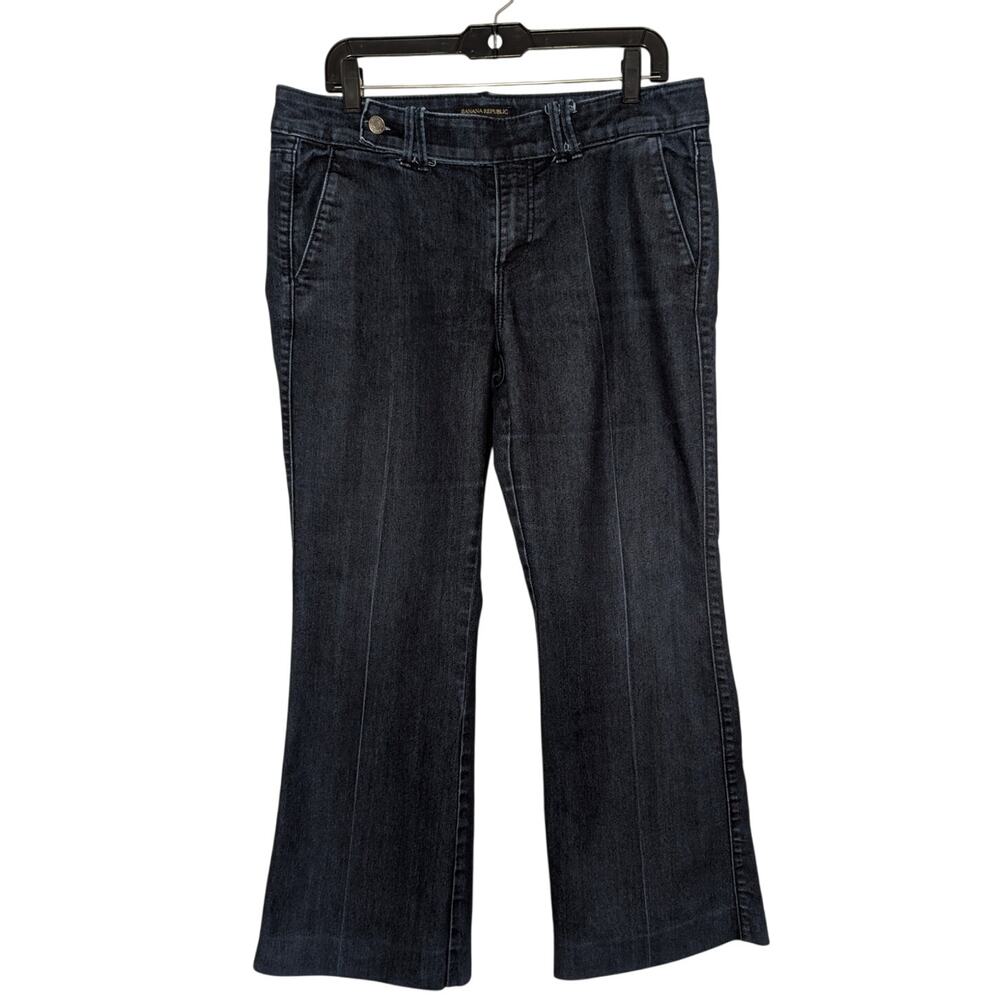 Banana Republic Womens Jeans, Dark Wash Trousers Wide Leg Jeans, Sz 31/12S